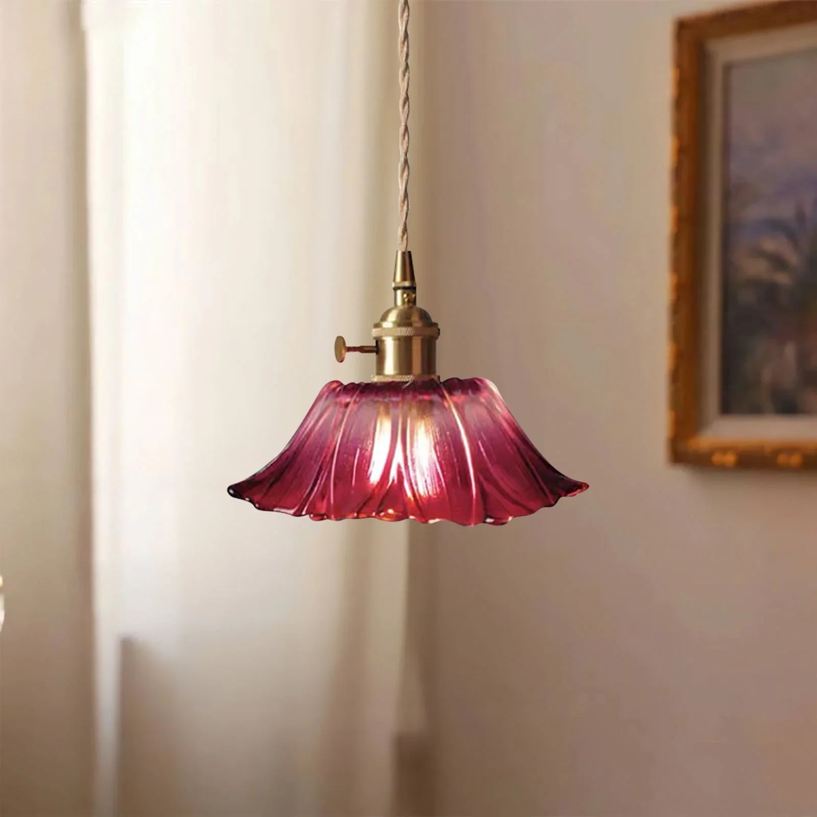 Taavita Lotus Retro-Glass Pendant Light