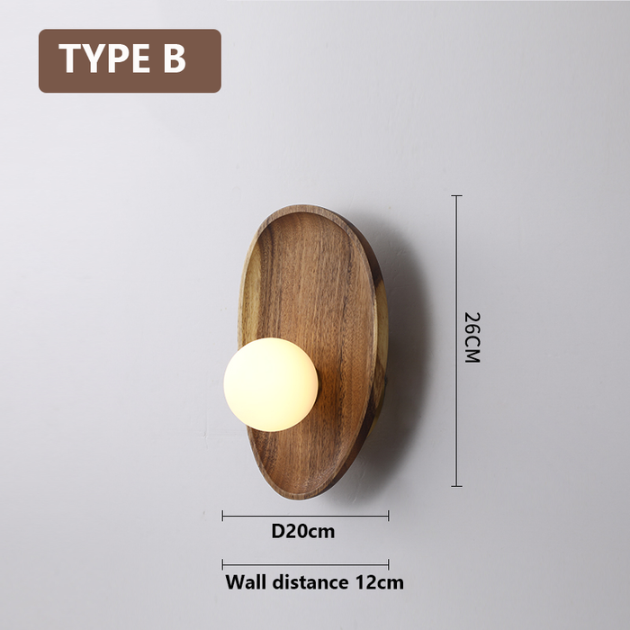 Taavita Natural Wooden Wall-Mounted Lamp