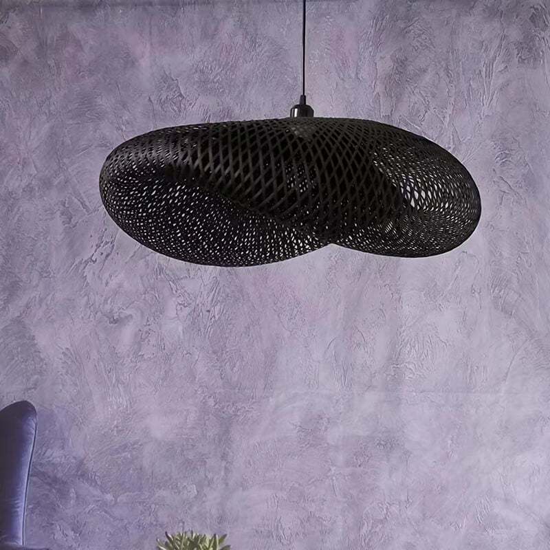 Taavita Handmade Bamboo Weave Hanging Light Fixture - Unique Pendant Lamp - Decorative Lampshade