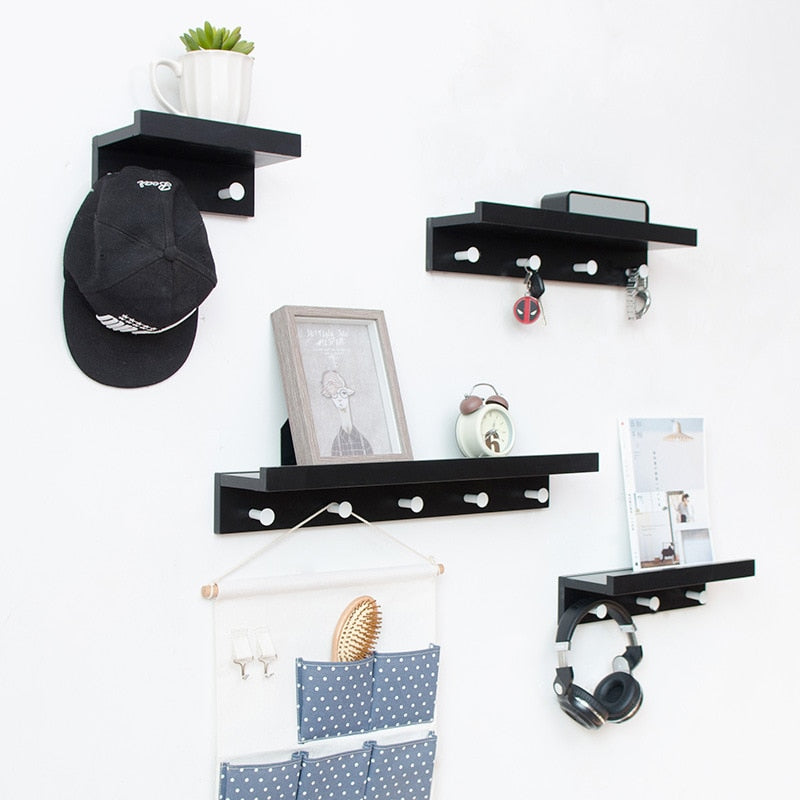 Taavita Wall Storage Shelf with Hooks - Multi-functional Storage Solution for Home Organization