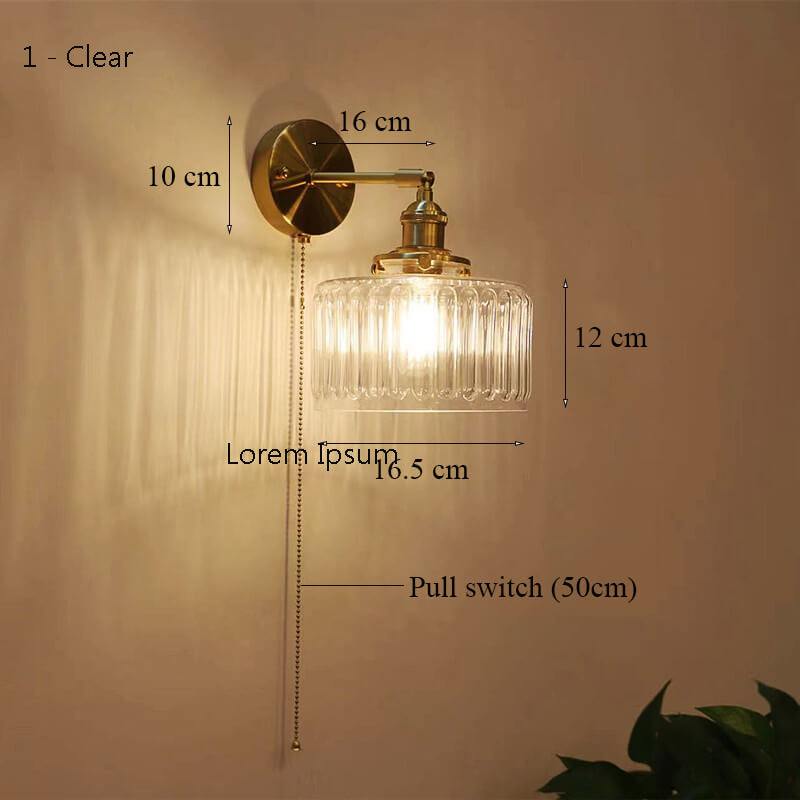 Taavita Glass Wall Lamp LED - Clear Glass Wall Light - Wall Light Fixtures