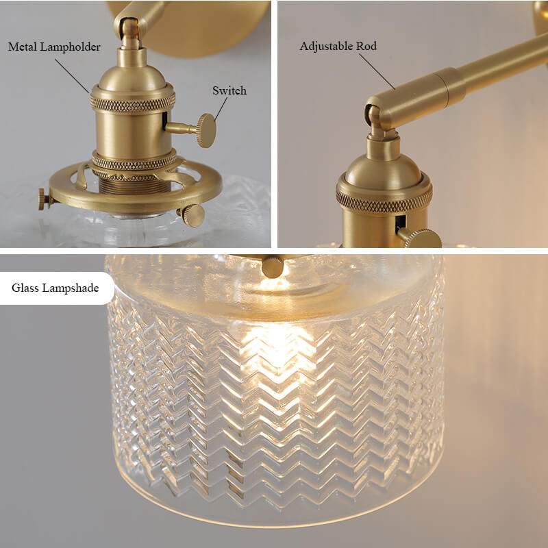 Taavita Glass Wall Lamp LED - Clear Glass Wall Light - Wall Light Fixtures