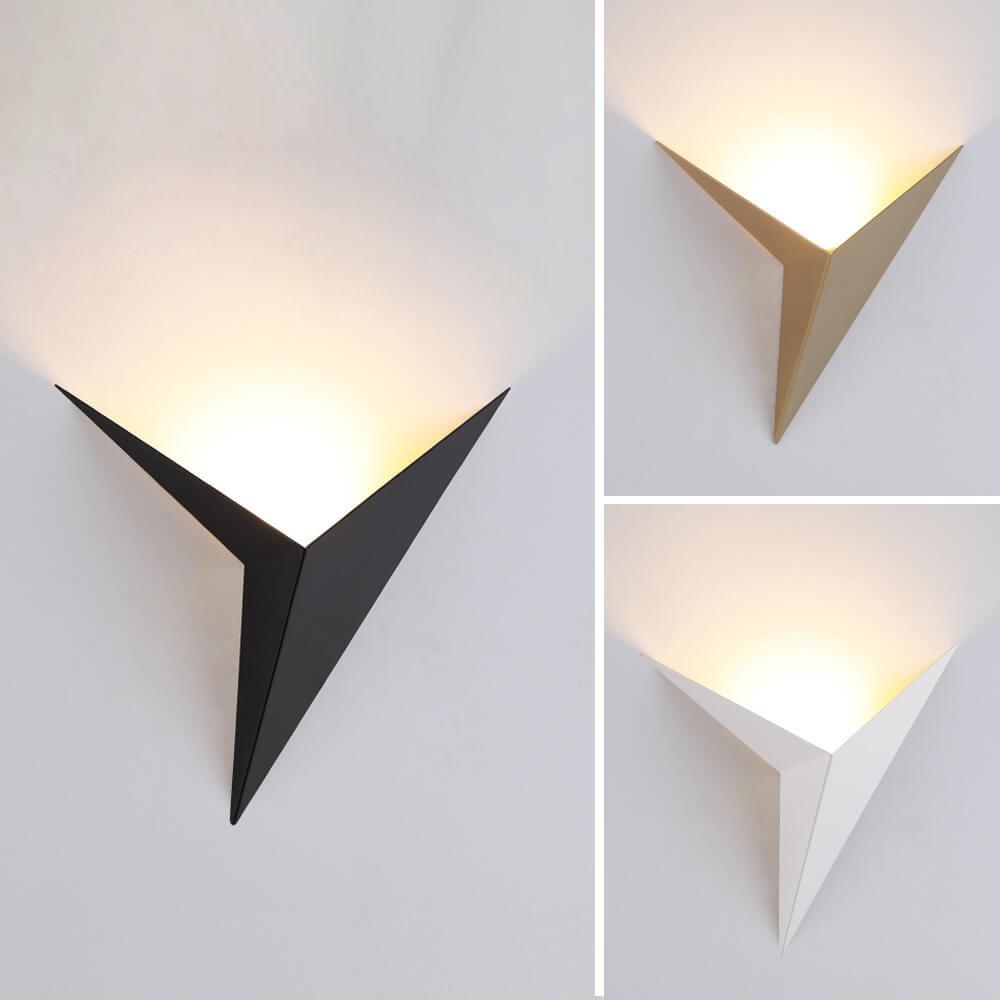 Modern Triangular 1-Light LED Metal Wall Lamp by Taavita