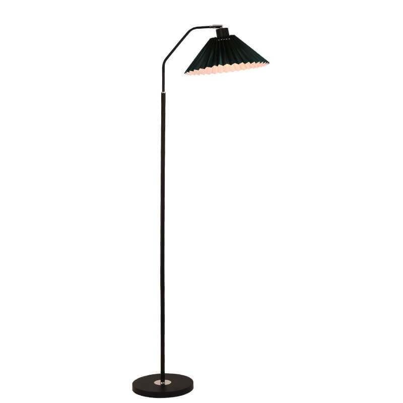 Minimalistic 1-light floor lamp with folded fabric shade