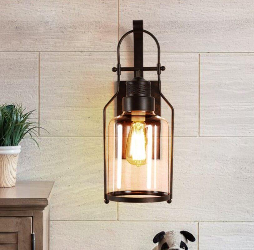 Taavita Vintage 1-Light Lantern Wall Lamp Fixtures