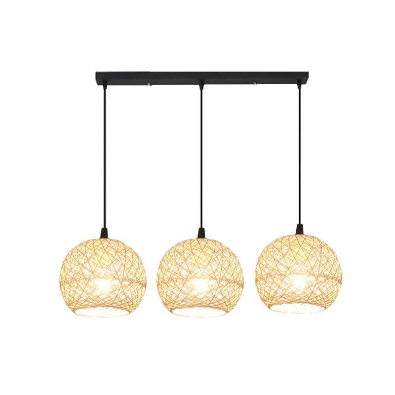 Taavita Rattan Weave Globe 1/3 Light Pendant Lamp