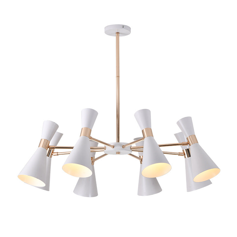 Drum Metallic Ceiling Chandelier Modernism 6 Lights White and Gold Radial Pendant Light Kit Clearhalo 'Ceiling Lights' 'Chandeliers' 'Modern Chandeliers' 'Modern' Lighting' O1CN01bo6WUC1fVXfs6mcFc__2970184012-0-cib