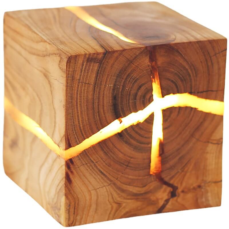 Taavita Square 1-Light Wall Lamp Made of Natural Solid Wood