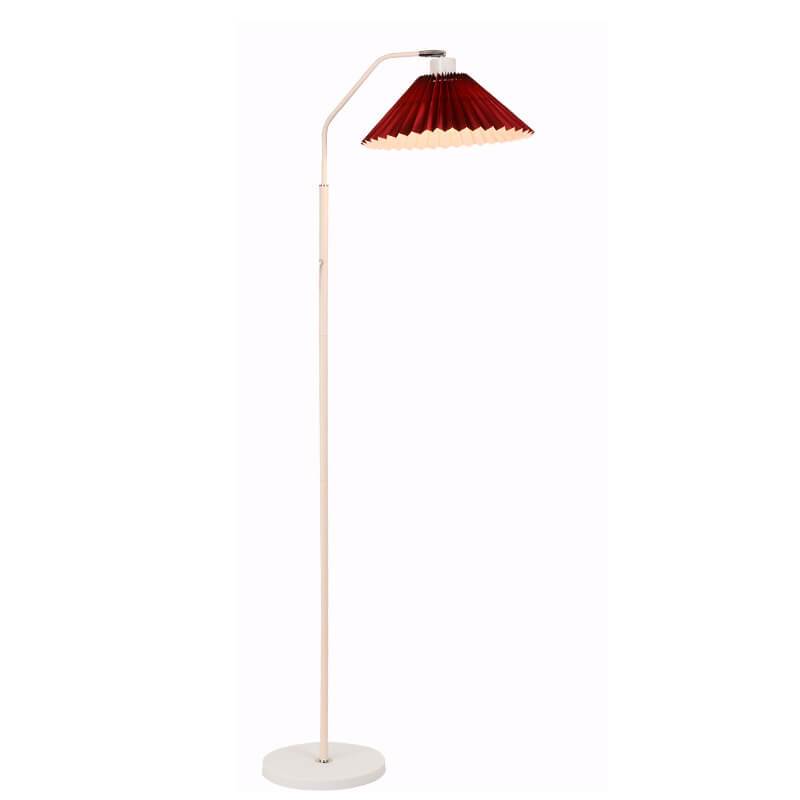 Minimalistic 1-light floor lamp with folded fabric shade