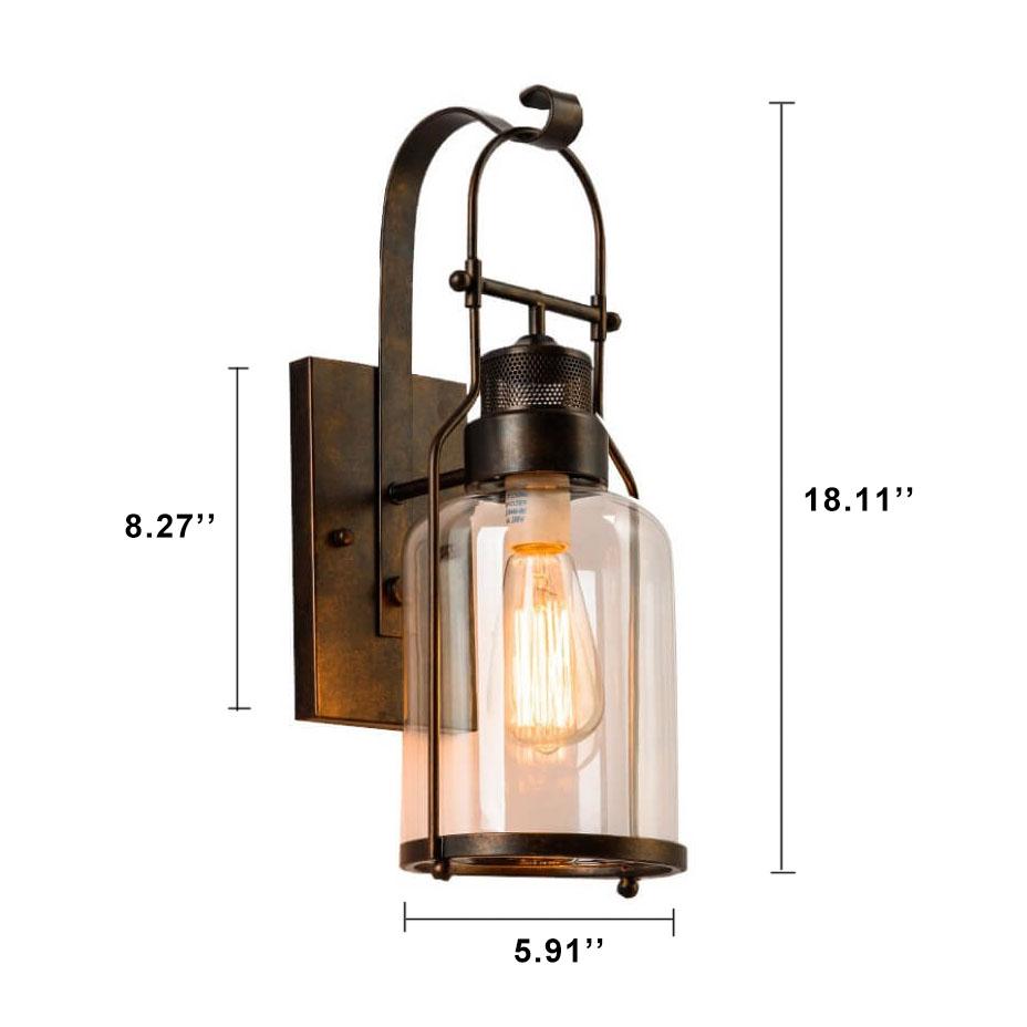 Taavita Vintage 1-Light Lantern Wall Lamp Fixtures