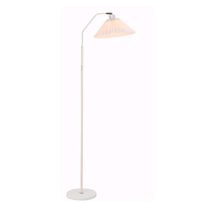 Minimalistic 1-light floor lamp with folded fabric shade