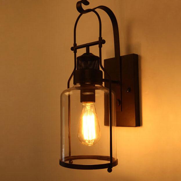 Taavita Vintage 1-Light Lantern Wall Lamp Fixtures