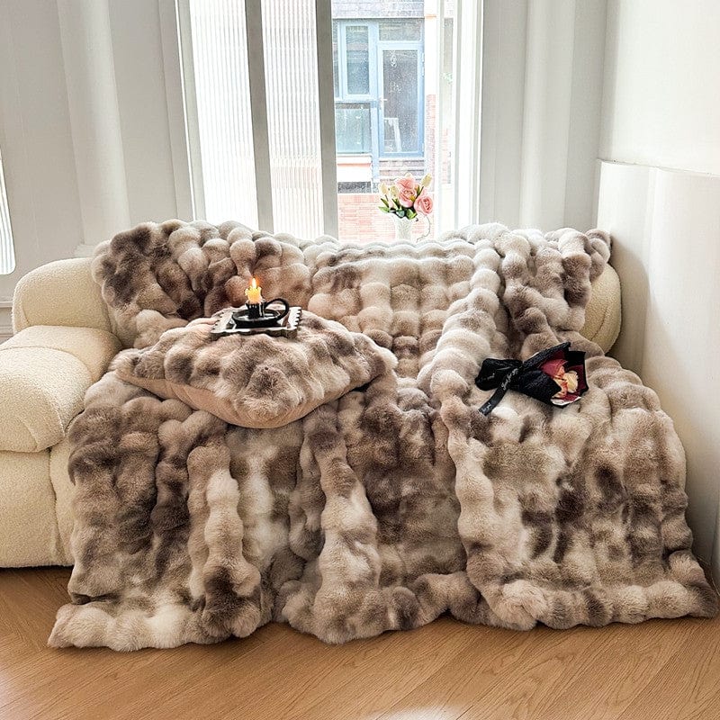 Soft Faux Fur Blanket with Batik Pattern – Taavita for Home