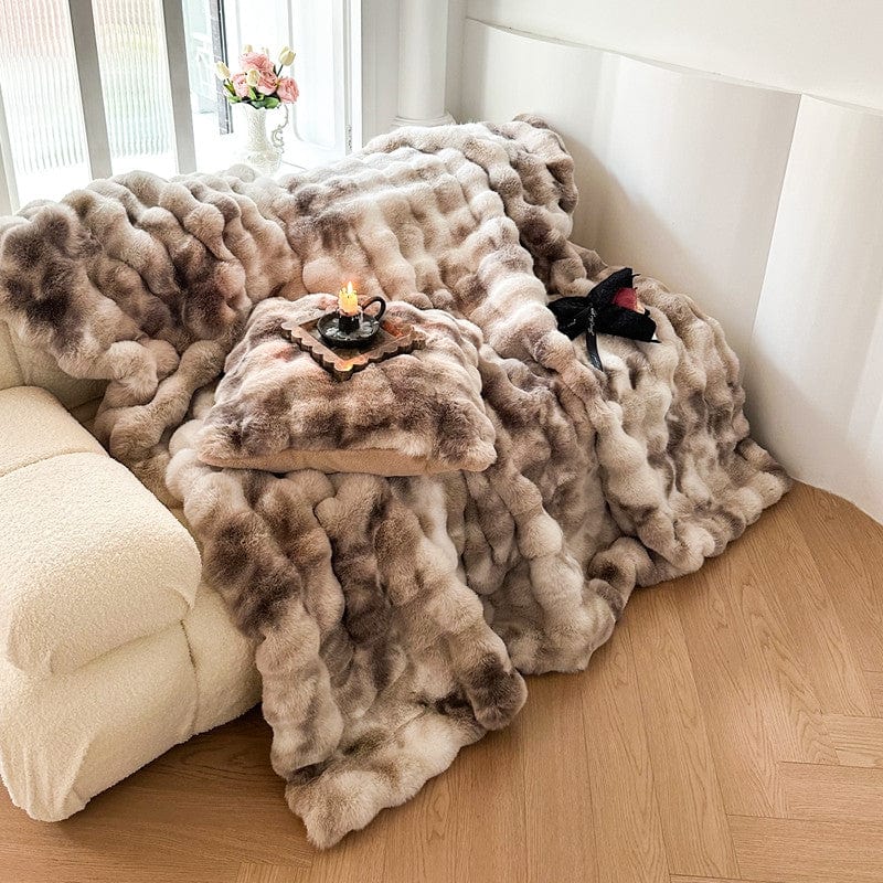 Soft Faux Fur Blanket with Batik Pattern – Taavita for Home