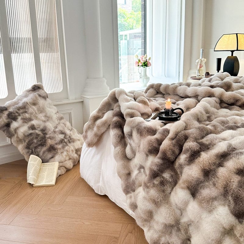 Soft Faux Fur Blanket with Batik Pattern – Taavita for Home