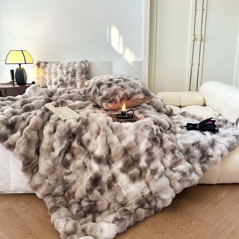 Soft Faux Fur Blanket with Batik Pattern – Taavita for Home