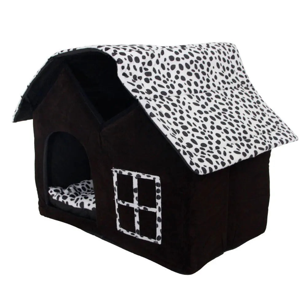 Taavita | Foldable Pet House Bed with Plush Cushion