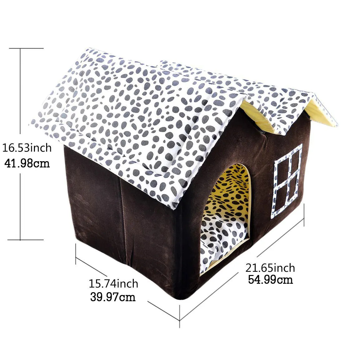 Taavita | Foldable Pet House Bed with Plush Cushion