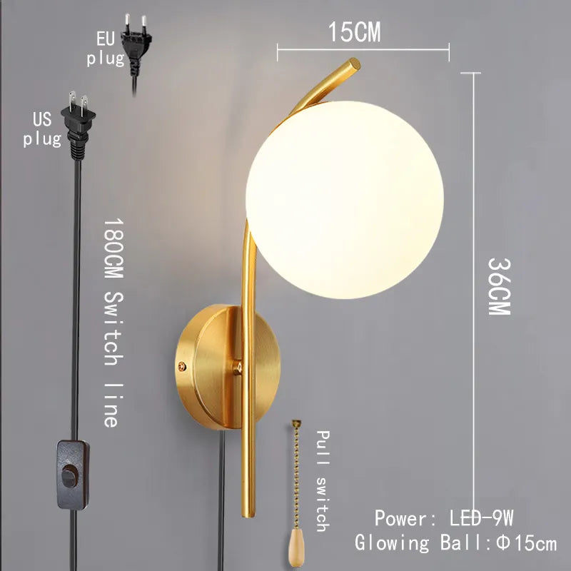 Taavita Wall Lamp with Plug Gold