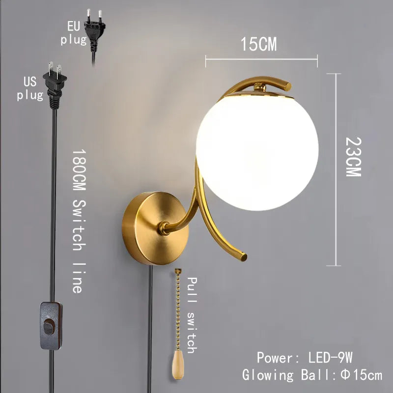 Taavita Wall Lamp with Plug Gold