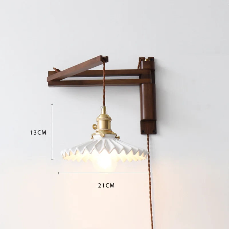 Taavita Wall Lamp Wood Scissor Arm