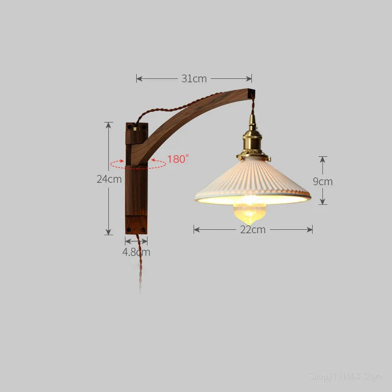 Taavita Wall Lamp Wood Scissor Arm