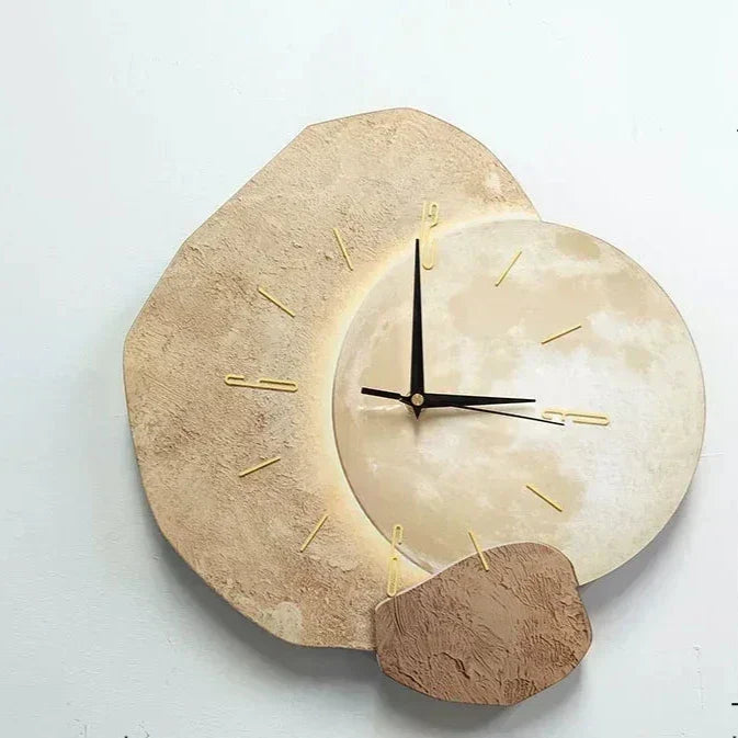 Taavita | Aesthetic Wooden Wall Clock with USB Lamp