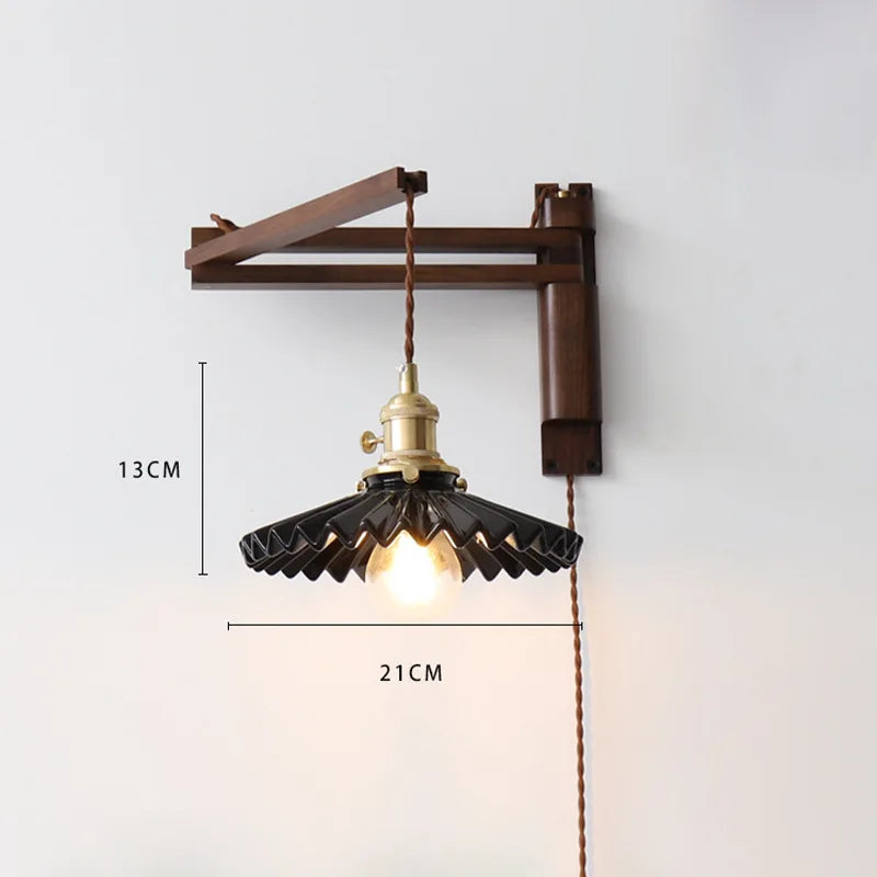 Taavita Wall Lamp Wood Scissor Arm