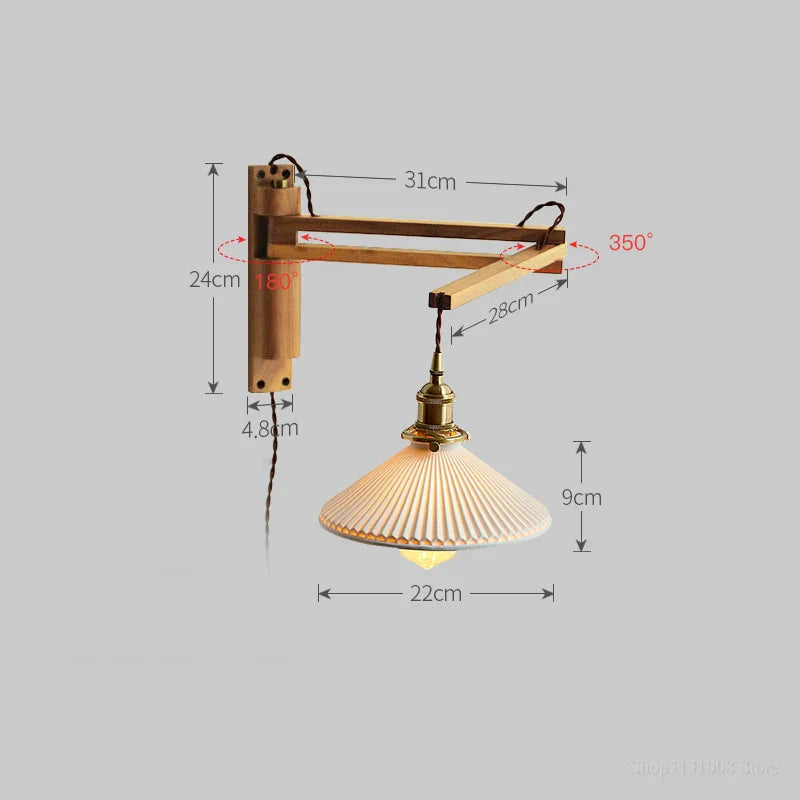 Taavita Wall Lamp Wood Scissor Arm