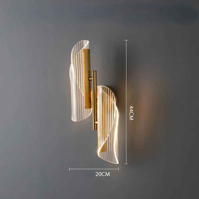 Taavita Wall Lamp Staircase - Glamorous Design in Glass and Gold