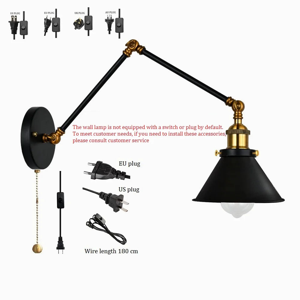 Taavita Industrial Swing Arm Wall Lamp