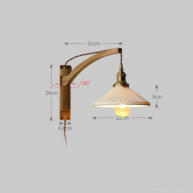 Taavita Wall Lamp Wood Scissor Arm