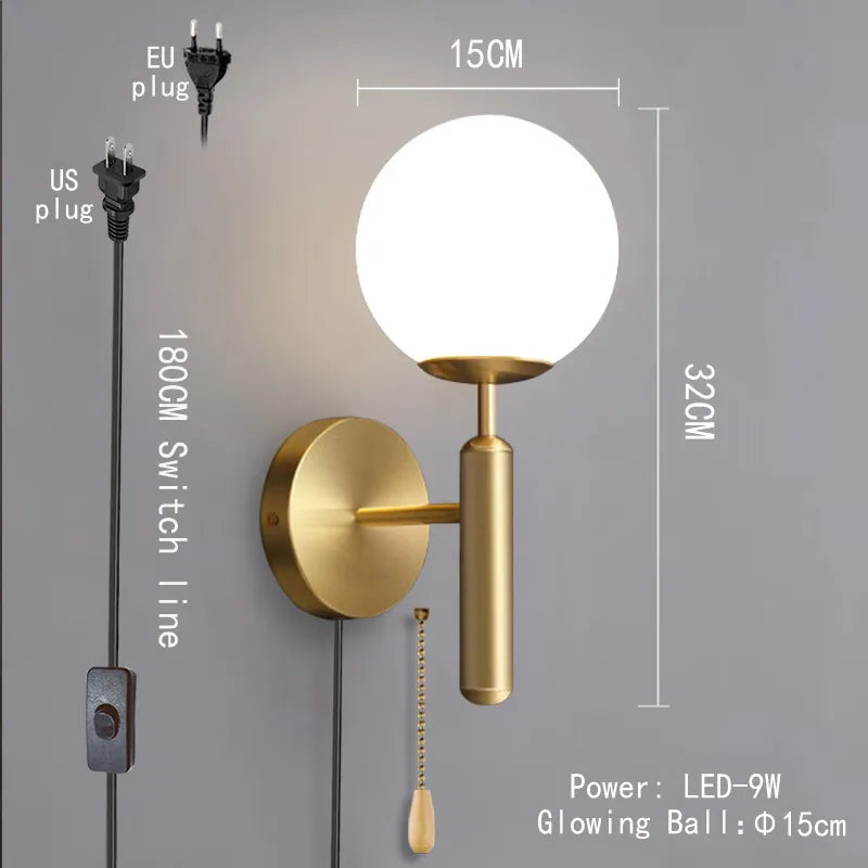 Taavita Wall Lamp with Plug Gold