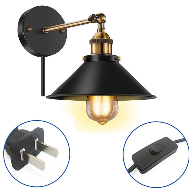 Taavita Retro Wall Lamp with Switch