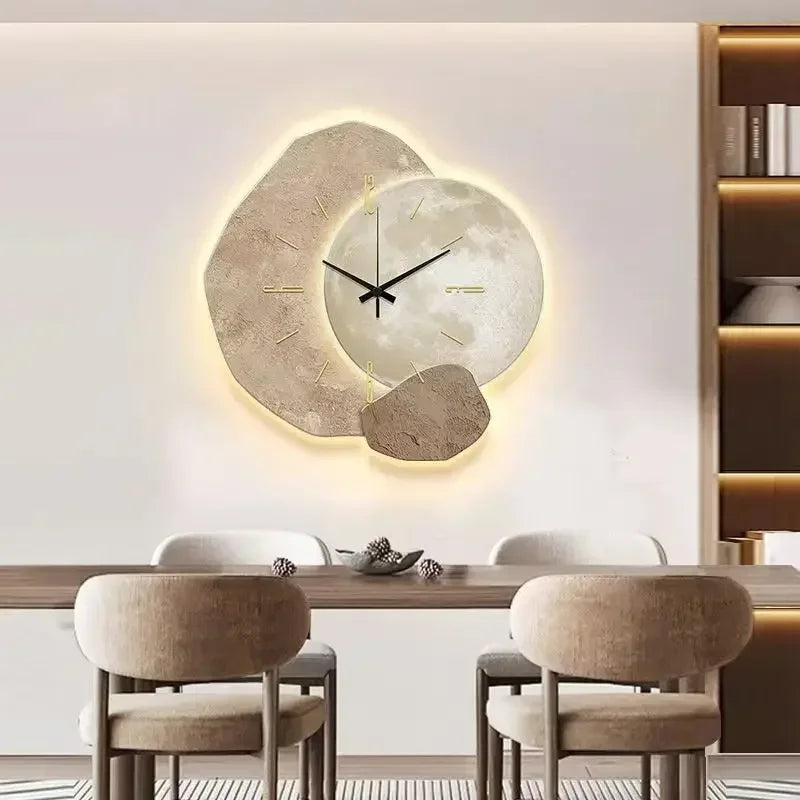 Taavita | Aesthetic Wooden Wall Clock with USB Lamp