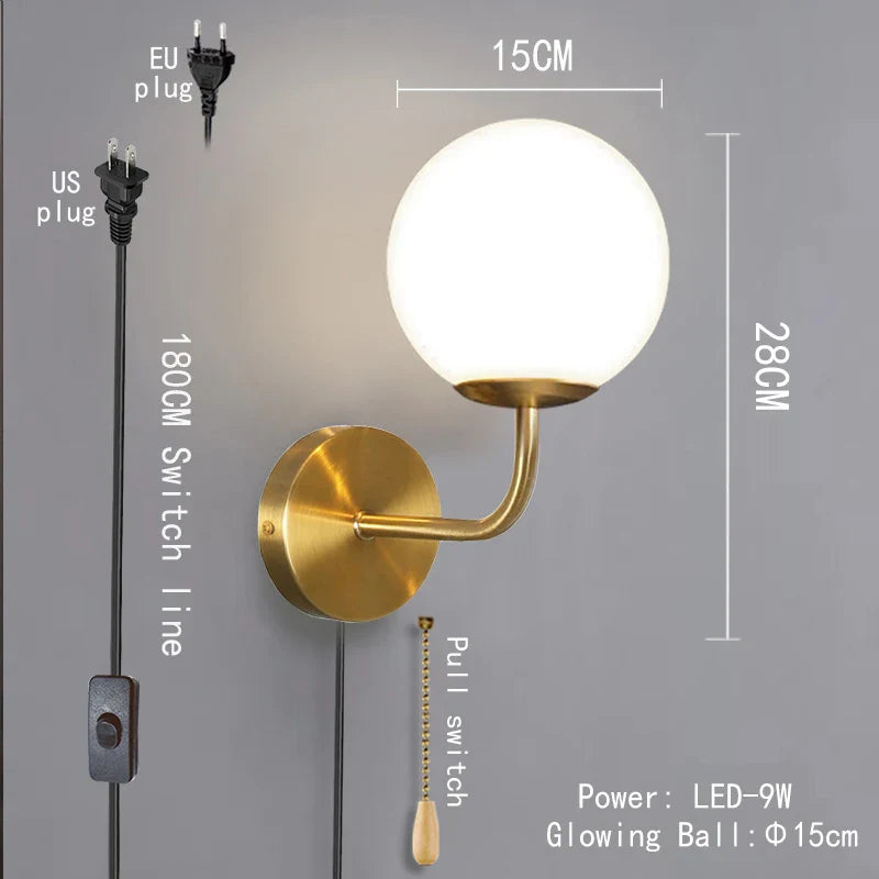 Taavita Wall Lamp with Plug Gold