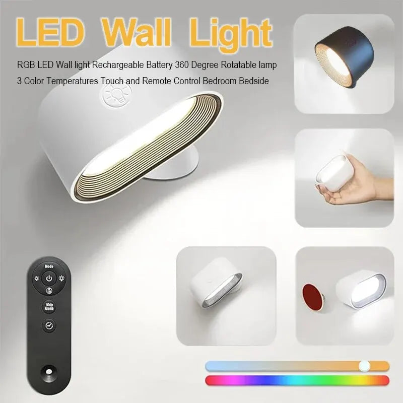 Taavita Wall Lamp Living Room with Switch and Remote Control