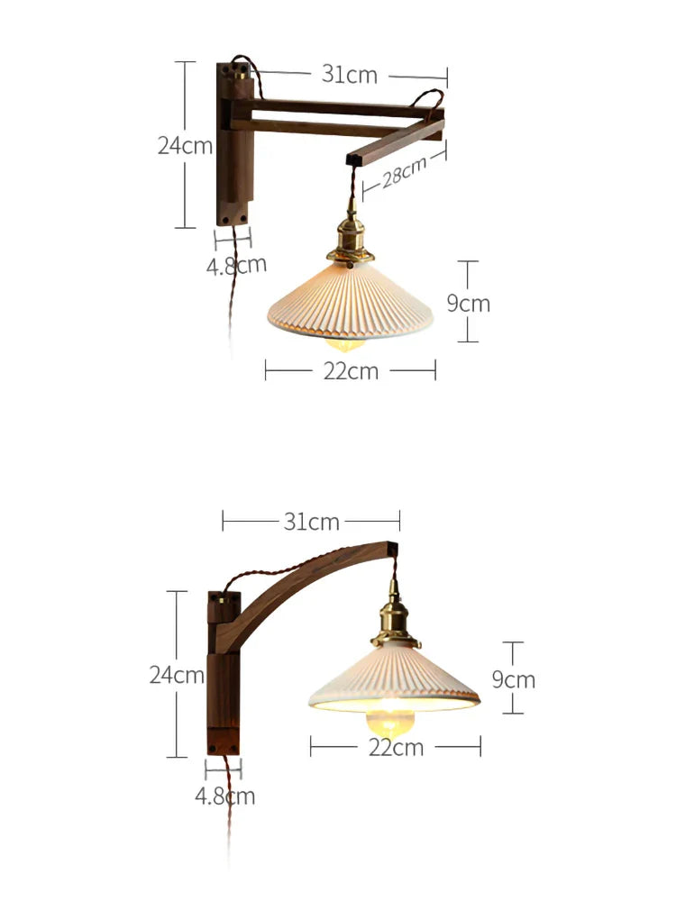 Taavita Wall Lamp Wood Scissor Arm