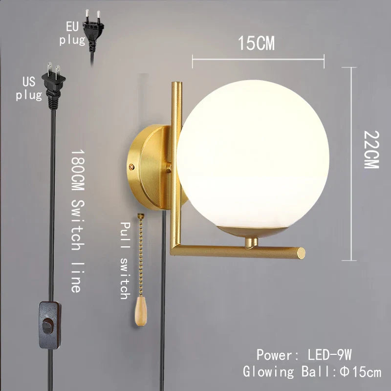 Taavita Wall Lamp with Plug Gold