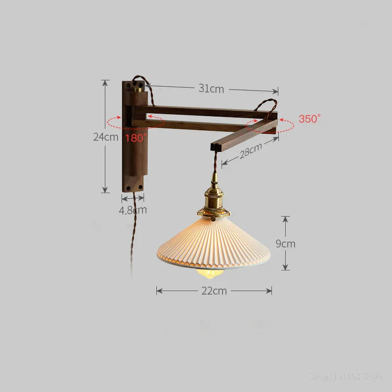 Taavita Wall Lamp Wood Scissor Arm