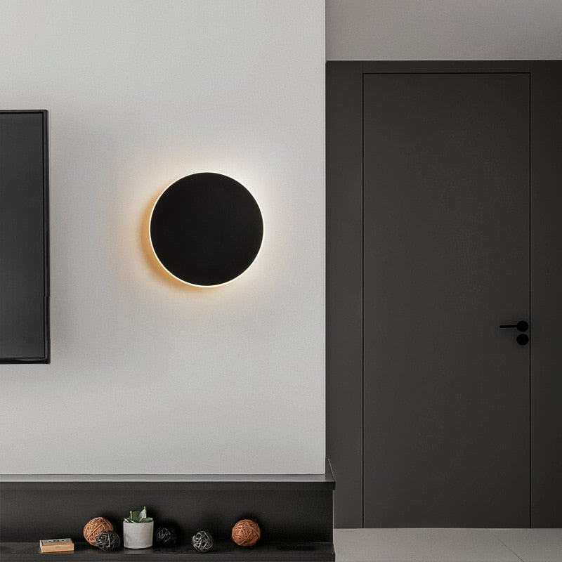 Taavita Wall Lamp with Switch - Elegant Black Round Lamp for Versatile Use