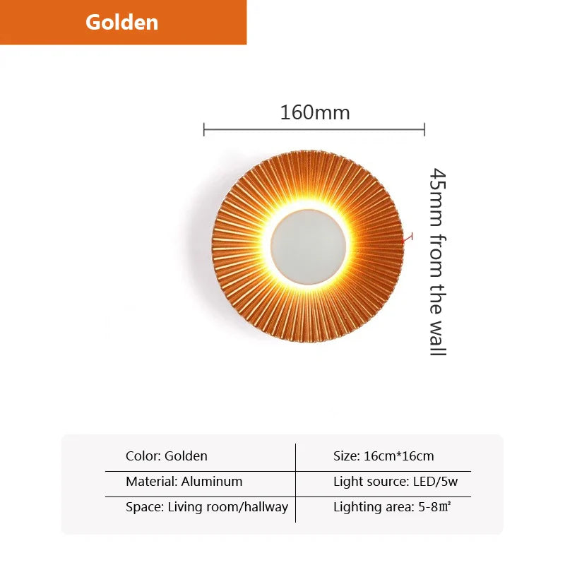 Taavita Wall Lamp Sun in Gold