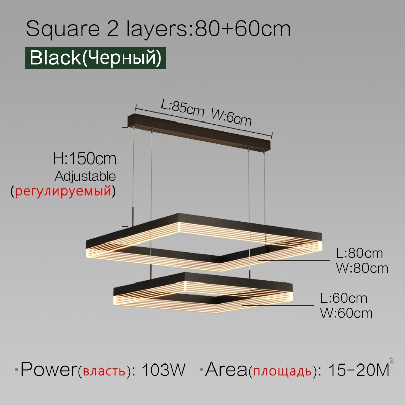 Taavita Ceiling Light Living Room – Rectangular Pendant Lamp for Stylish Lighting