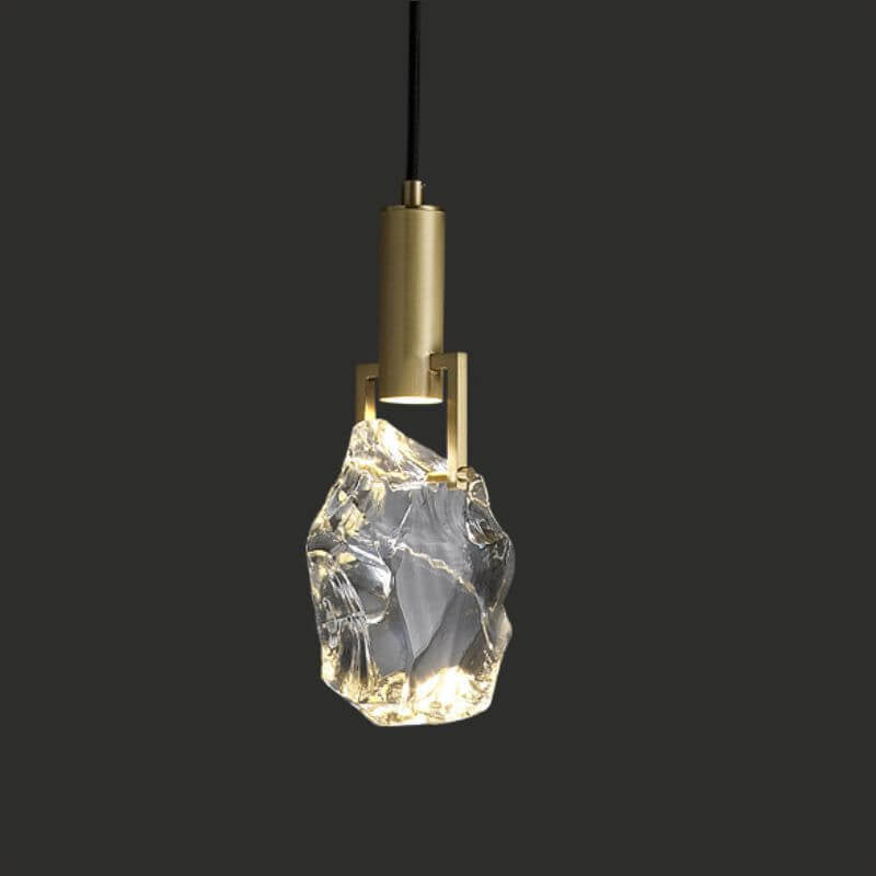 Modern, Minimalistic Ice Cube Crystal 1-Light Pendant Lamp