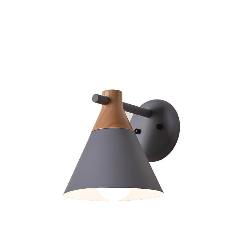 Taavita Solid Wood Macaron Cone Shade 1-Light Wall Lamp