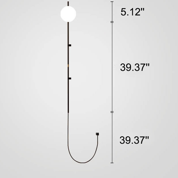 Taavita Minimalist Long Pole Glass Globe 1-Light Wall Lamp