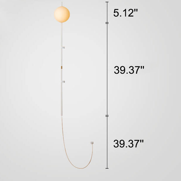 Taavita Minimalist Long Pole Glass Globe 1-Light Wall Lamp