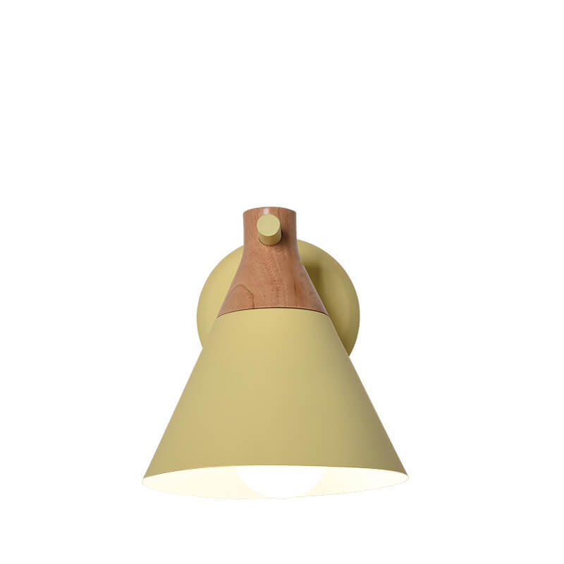 Taavita Solid Wood Macaron Cone Shade 1-Light Wall Lamp