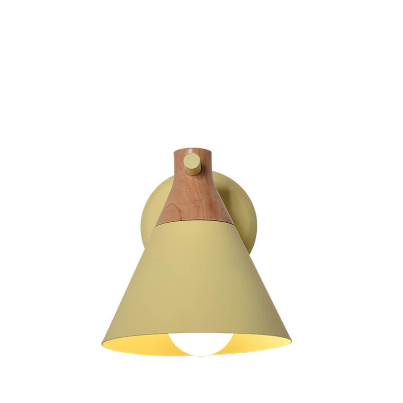 Taavita Solid Wood Macaron Cone Shade 1-Light Wall Lamp