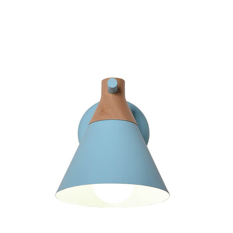 Taavita Solid Wood Macaron Cone Shade 1-Light Wall Lamp